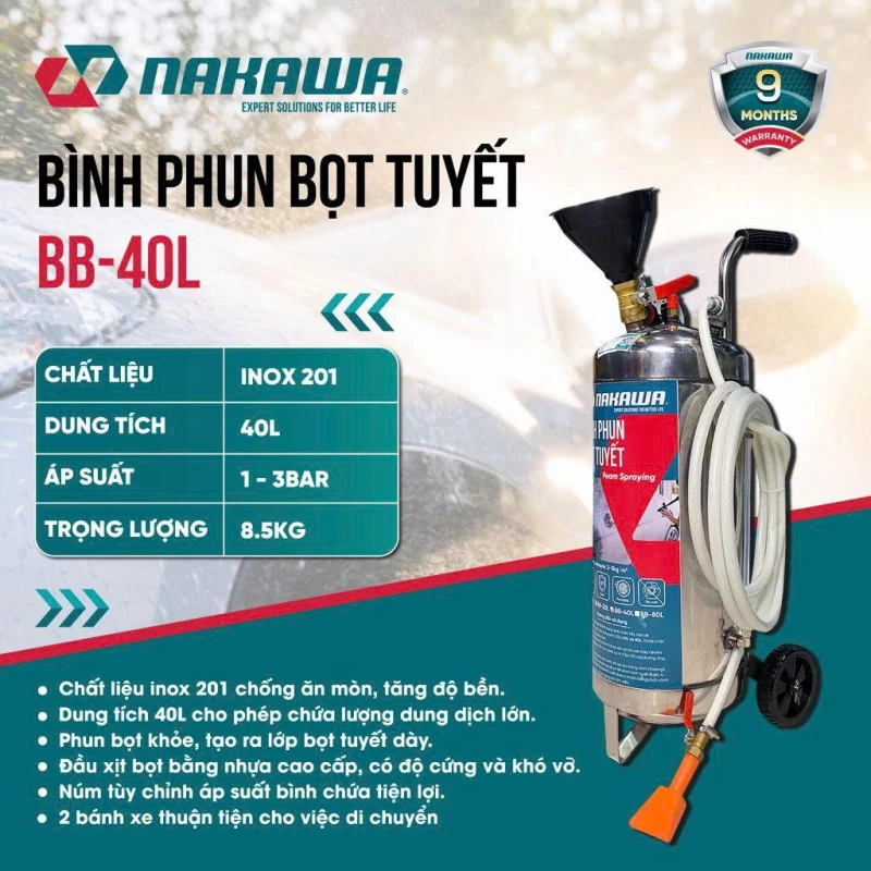 Bình phun bọt tuyết NAKAWA BB-40L - Thumbnail 4