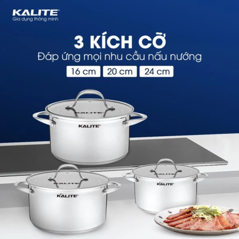 Bộ 3 Nồi Kalite KL352 Inox Đáy Từ 5 Lớp - Thumbnail 2