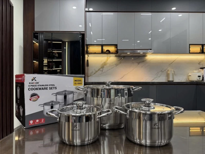 Bộ Nồi Inox 3 Món Kailer KL-6668 - Thumbnail 1