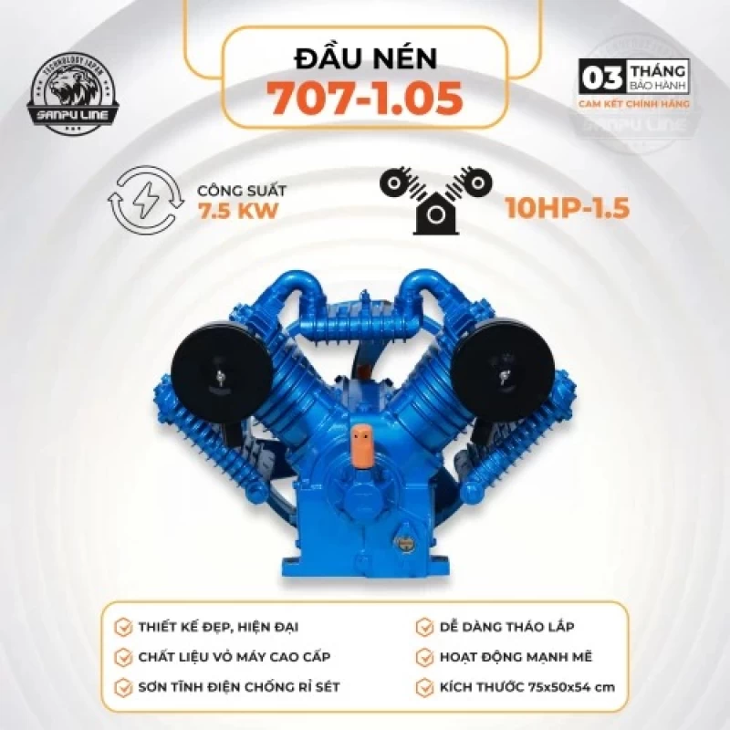 Đầu Nén Khí 10Hp Sanpu Line 707-1.05 - Thumbnail 1