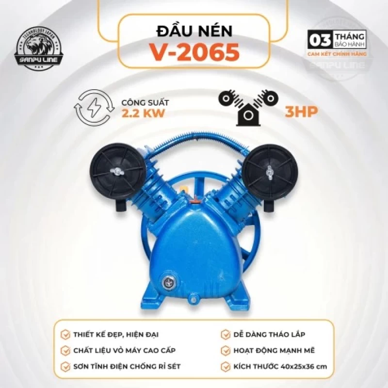 Đầu Nén Khí 3Hp Sanpu Line V-2065 - Thumbnail 1