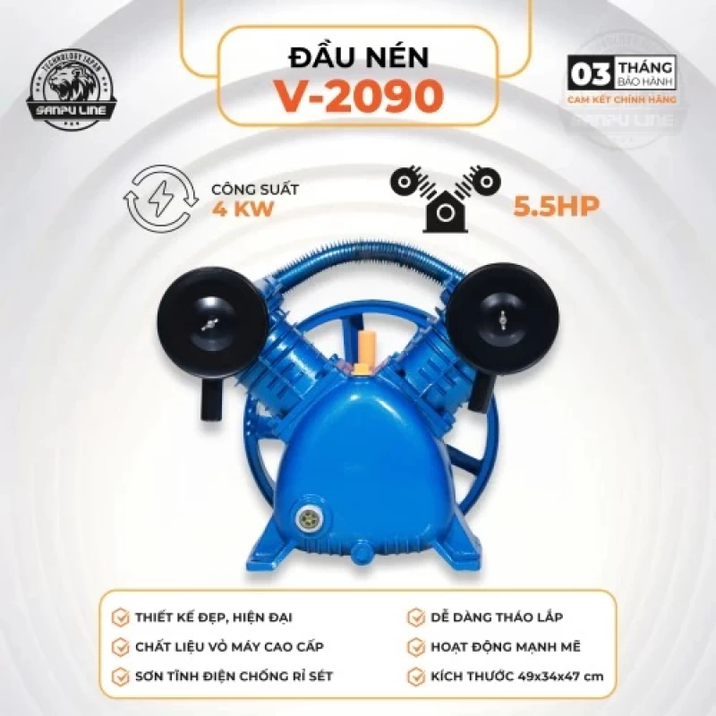 Đầu Nén Khí 5.5Hp Sanpu Line V-2090 - Thumbnail 1