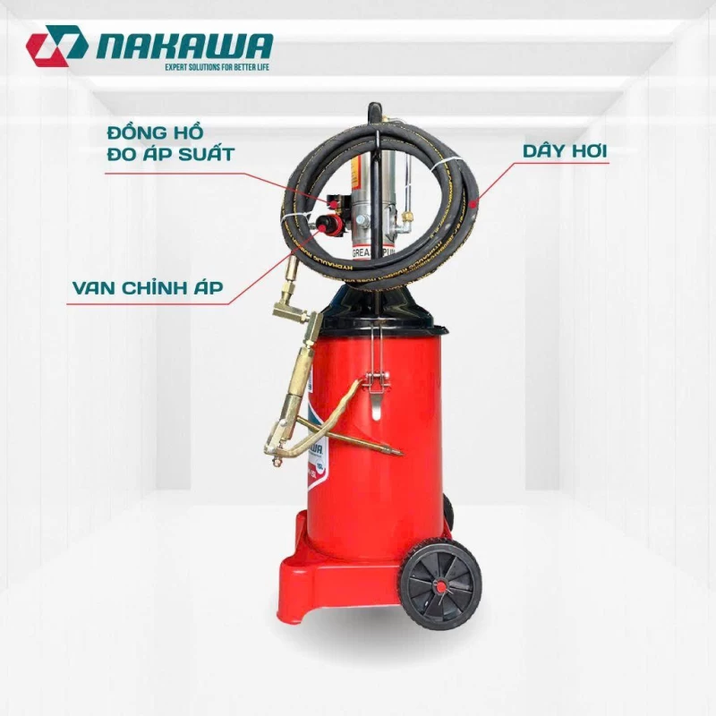 Máy bơm mỡ dùng khí nén NAKAWA BM-25L - Thumbnail 1