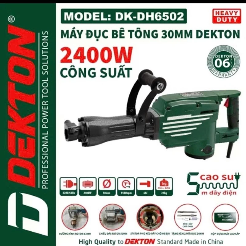 Máy đục bê tông 30 ly Dekton DK-HD6502 - Ảnh 1