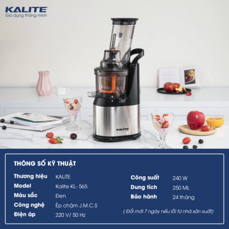Máy ép chậm KALITE KL-565 kiệt bã, êm ái, bền bỉ - Thumbnail 2