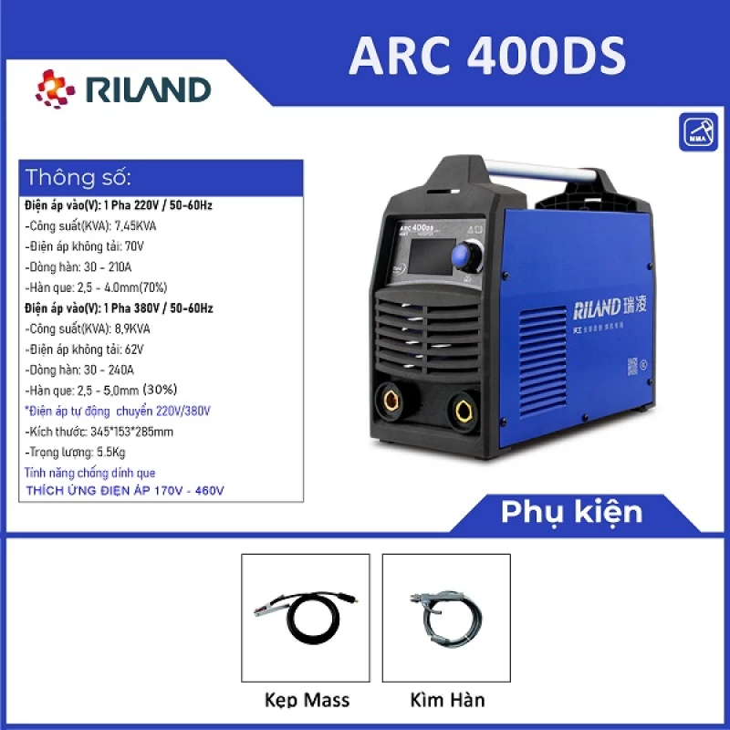 MÁY HÀN RILAND ARC 400DS - Thumbnail 1