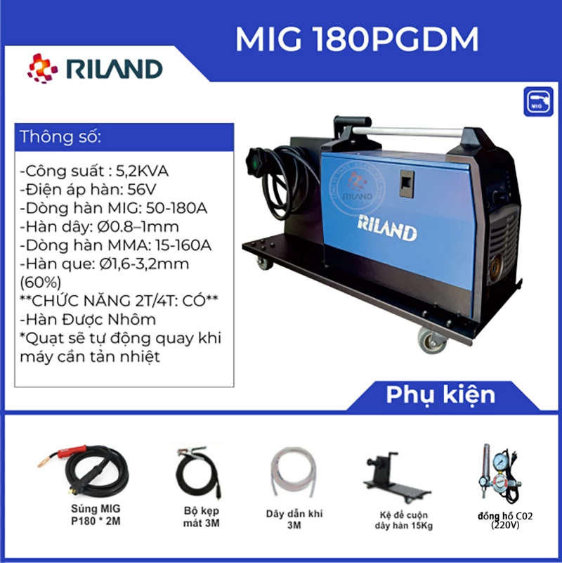 MÁY HÀN RILAND MIG 180PGDM - Thumbnail 2