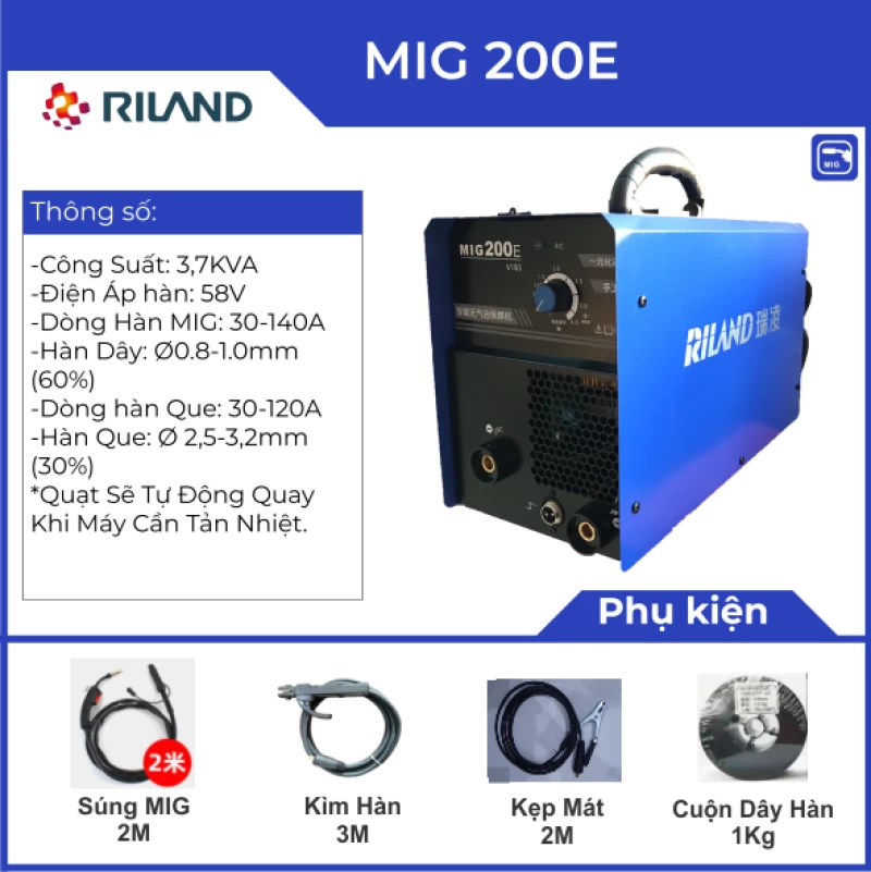 MÁY HÀN RILAND MIG 200E - Thumbnail 4