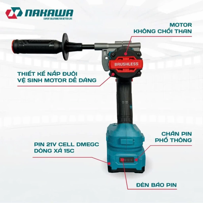 Máy khoan pin 3 chức năng NAKAWA NK-KM2113/160PRO - Ảnh 5