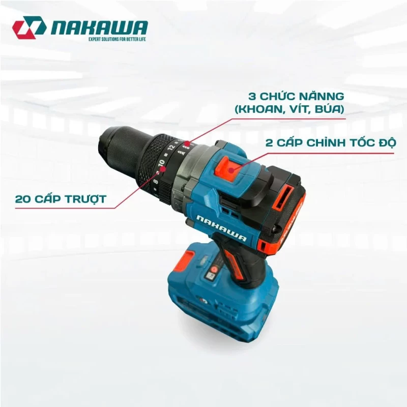 Máy khoan pin 3 chức năng NAKAWA NK-KM2113/160PRO - Ảnh 7