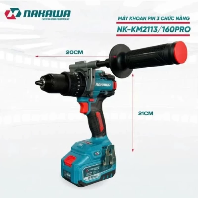 Máy khoan pin 3 chức năng NAKAWA NK-KM2113/160PRO - Ảnh 1