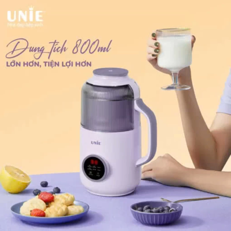 Máy làm sữa hạt UNIE UMB09, dung tích 800ml, nắp chụp chống ồn, 6 chức năng xay nấu - Thumbnail 9