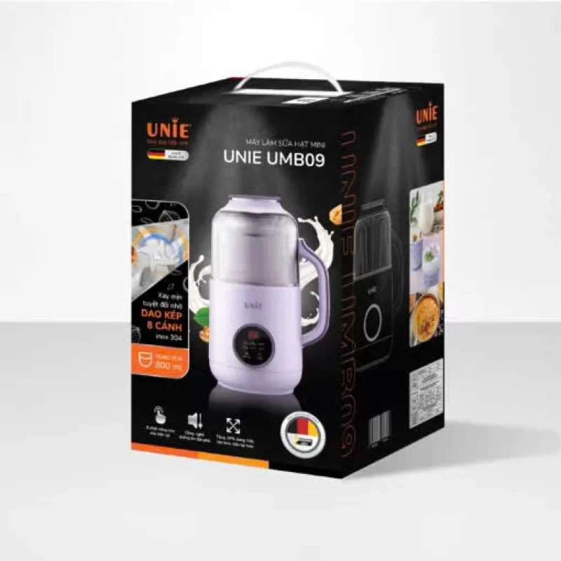 Máy làm sữa hạt UNIE UMB09, dung tích 800ml, nắp chụp chống ồn, 6 chức năng xay nấu - Thumbnail 2