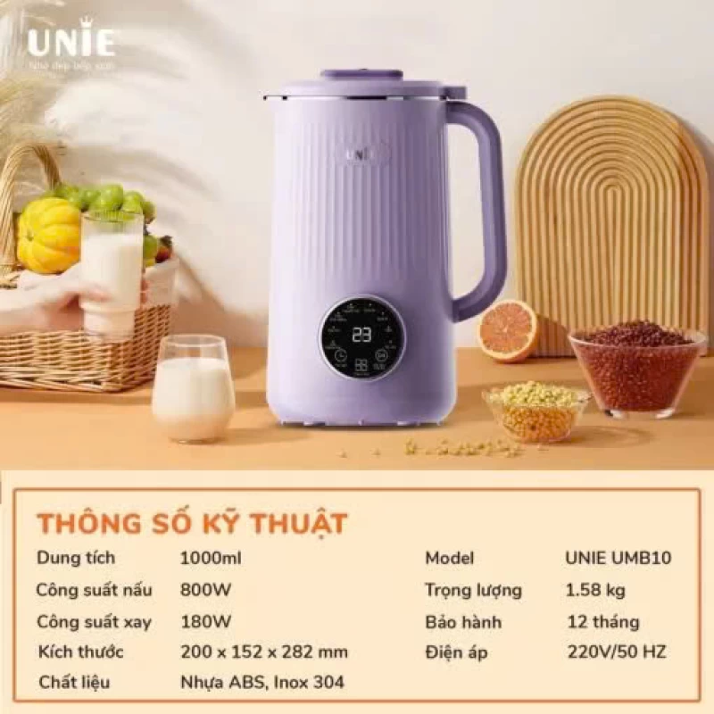 Máy Làm Sữa Hạt Unie UMB10 Dung Tích 1L, 8 Chức Năng Xay Nấu - Thumbnail 5