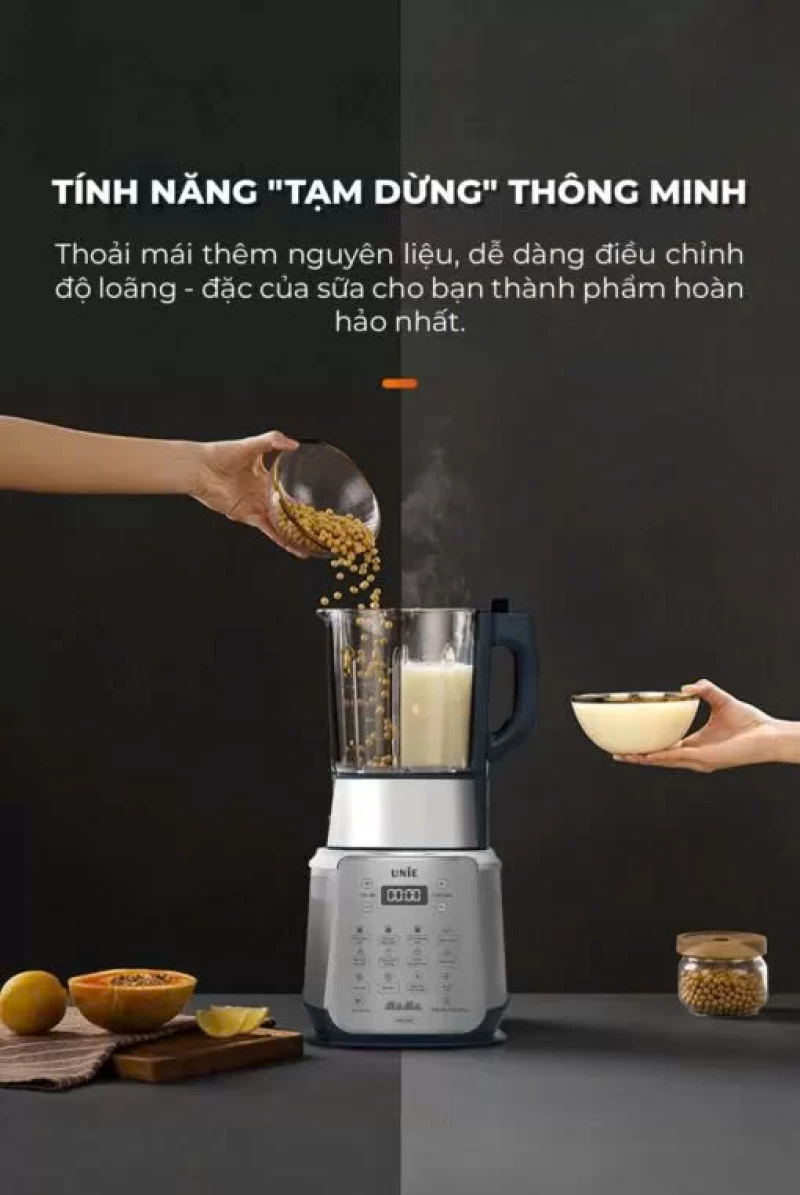 Máy làm sữa hạt UNIE V9S PRO dung tích 1,75L, xay nấu siêu êm, vệ sinh khử khuẩn tự động - Thumbnail 4