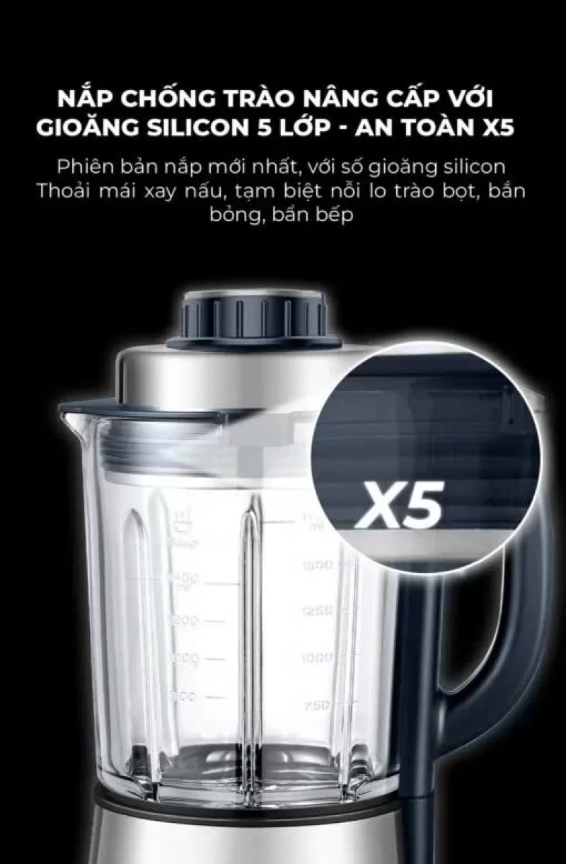 Máy làm sữa hạt UNIE V9S PRO dung tích 1,75L, xay nấu siêu êm, vệ sinh khử khuẩn tự động - Thumbnail 7