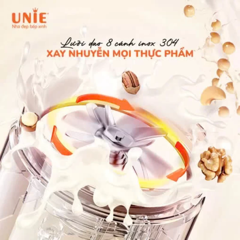 Máy làm sữa hạt UNIE VX dung tích 1.75L, 14 chức năng nấu, chống trào tối đa - Ảnh 1