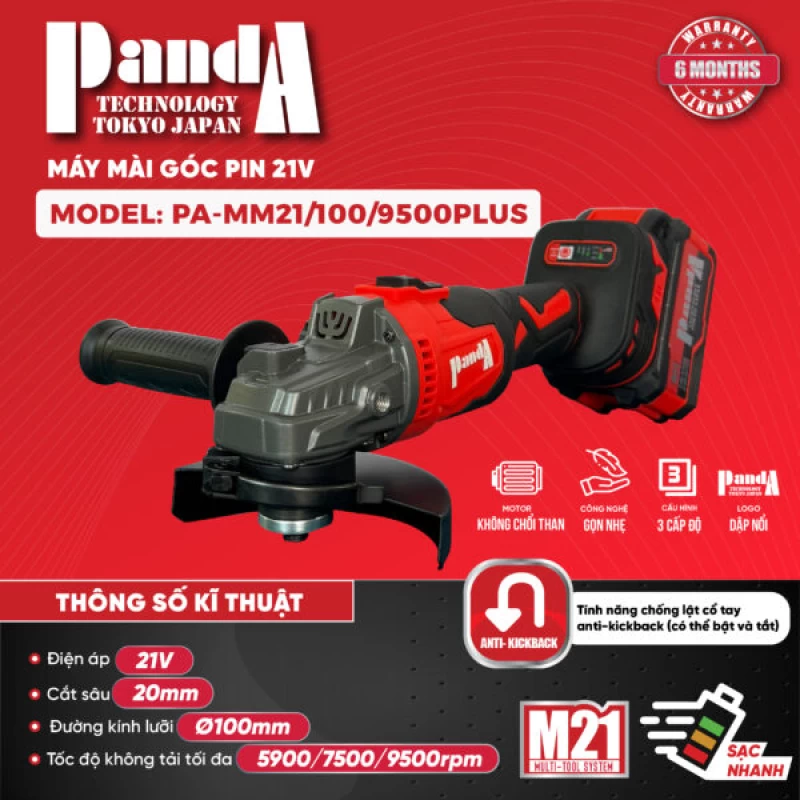 Máy mài góc pin PANDA PA-MM21/100/9500PLUS - Thumbnail 1