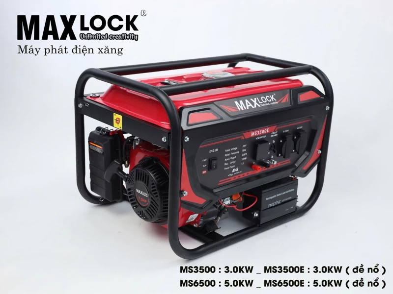 Máy Phát Điện Chạy Xăng 5Kw Maxlock MS6500E Đề - Thumbnail 4