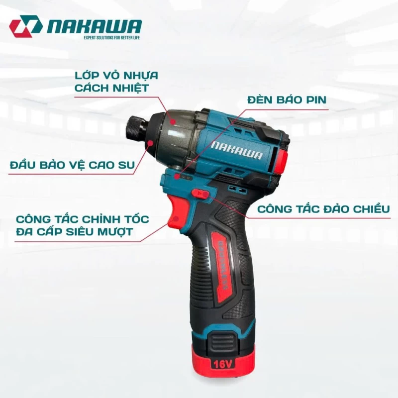 Máy siết vít pin NAKAWA NK-VD16/140PLUS - Thumbnail 1