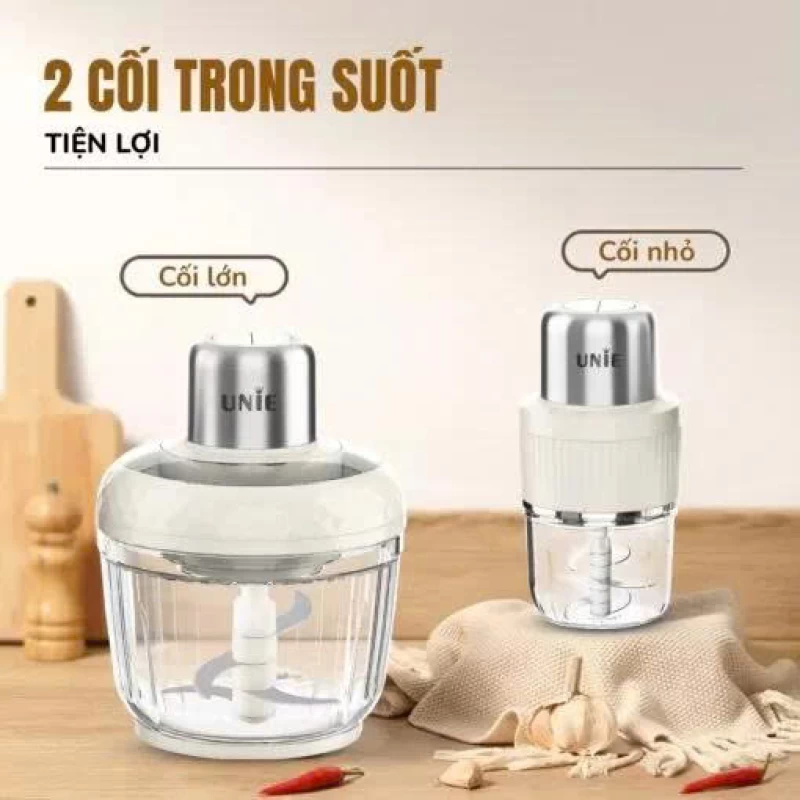 Máy xay thịt UNIE UM366 dung tích 2,5L, 2 cối xay thủy tinh, đánh ruốc, bóc tỏi tiện lợi - Ảnh 8