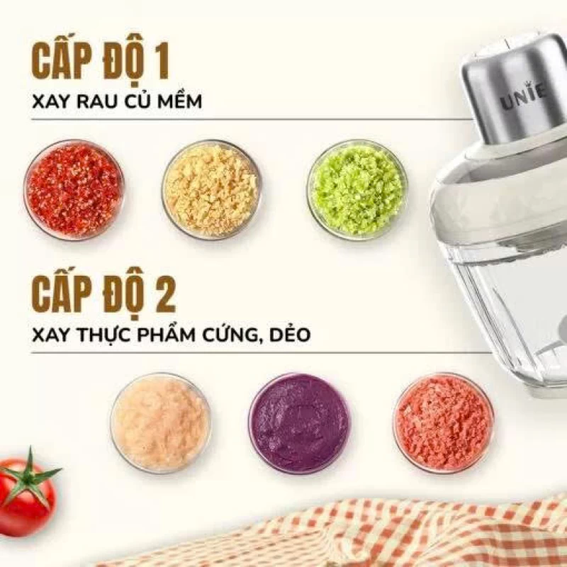 Máy xay thịt UNIE UM366 dung tích 2,5L, 2 cối xay thủy tinh, đánh ruốc, bóc tỏi tiện lợi - Ảnh 5