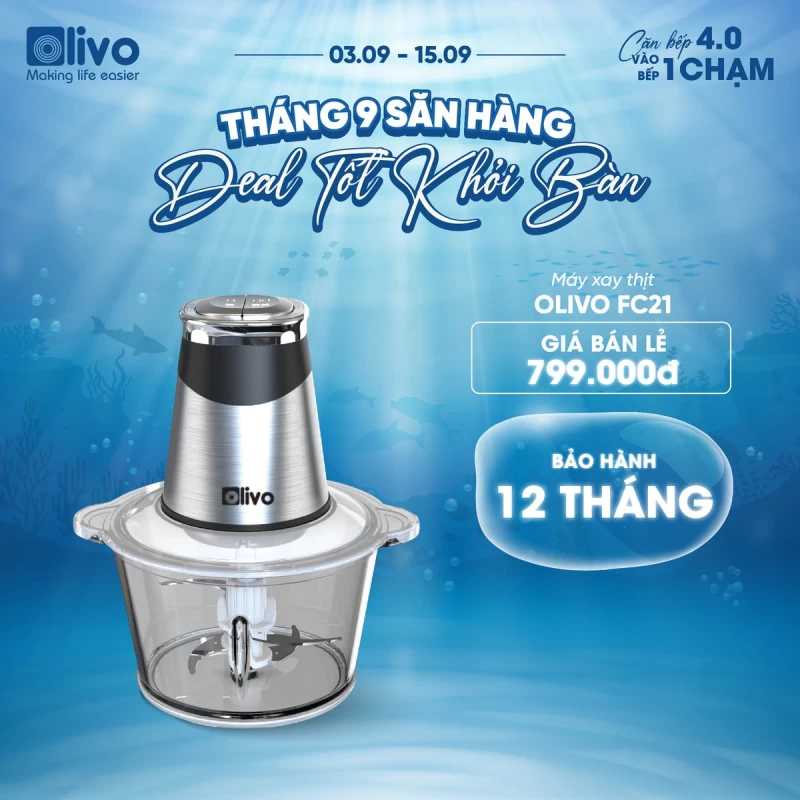 Máy Xay Thực Phẩm Đa Năng OLIVO FC21 - Dung Tích 2.1L - Công Suất 500W - Thumbnail 21