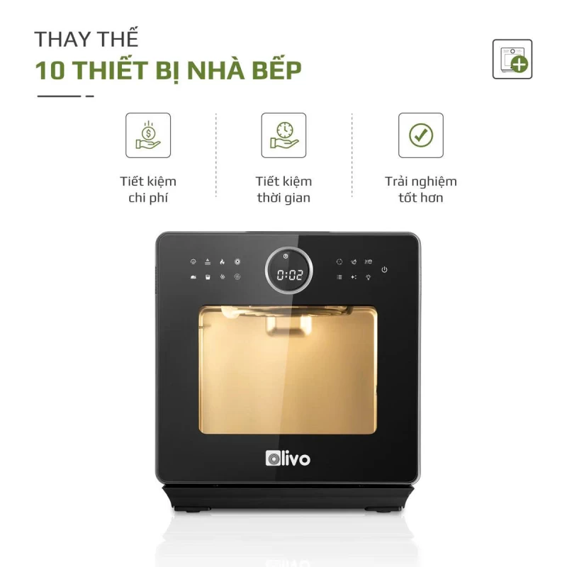 Nồi Chiên Hấp Đa Năng OLIVO SF16 PRO 2025 - 70 Chế Độ Cài Sẵn, Toàn Bộ Khoang Nồi Và Phụ Kiện Bằng Inox 304 Cao Cấp, Dung Tích 16L, Vệ Sinh Dễ Dàng - Thumbnail 15