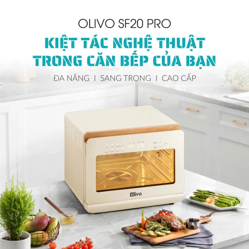 Nồi Chiên Hấp Đa Năng OLIVO SF20 PRO - Dung tích vượt trội 20L, Ứng dụng công nghệ hiện đại bậc nhất - Hấp Nano Steam/Chiên Eco Fry, 70 Chế Độ Cài Sẵn,Vệ Sinh Dễ Dàng - Thumbnail 2