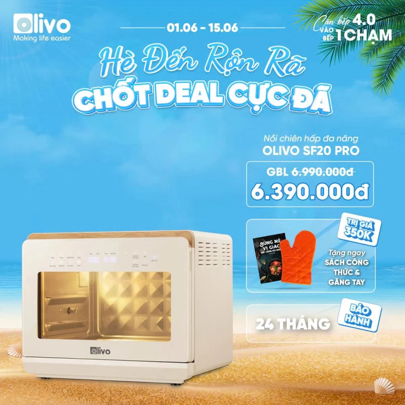 Nồi Chiên Hấp Đa Năng OLIVO SF20 PRO - Dung tích vượt trội 20L, Ứng dụng công nghệ hiện đại bậc nhất - Hấp Nano Steam/Chiên Eco Fry, 70 Chế Độ Cài Sẵn,Vệ Sinh Dễ Dàng - Thumbnail 40