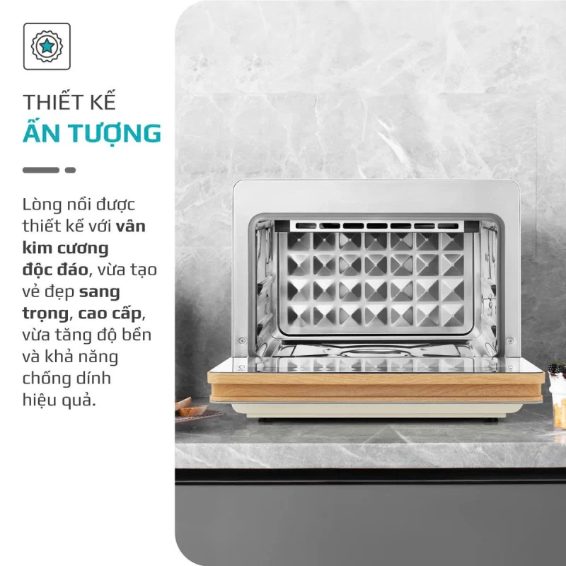 Nồi Chiên Hấp Đa Năng OLIVO SF20 PRO - Dung tích vượt trội 20L, Ứng dụng công nghệ hiện đại bậc nhất - Hấp Nano Steam/Chiên Eco Fry, 70 Chế Độ Cài Sẵn,Vệ Sinh Dễ Dàng - Thumbnail 8