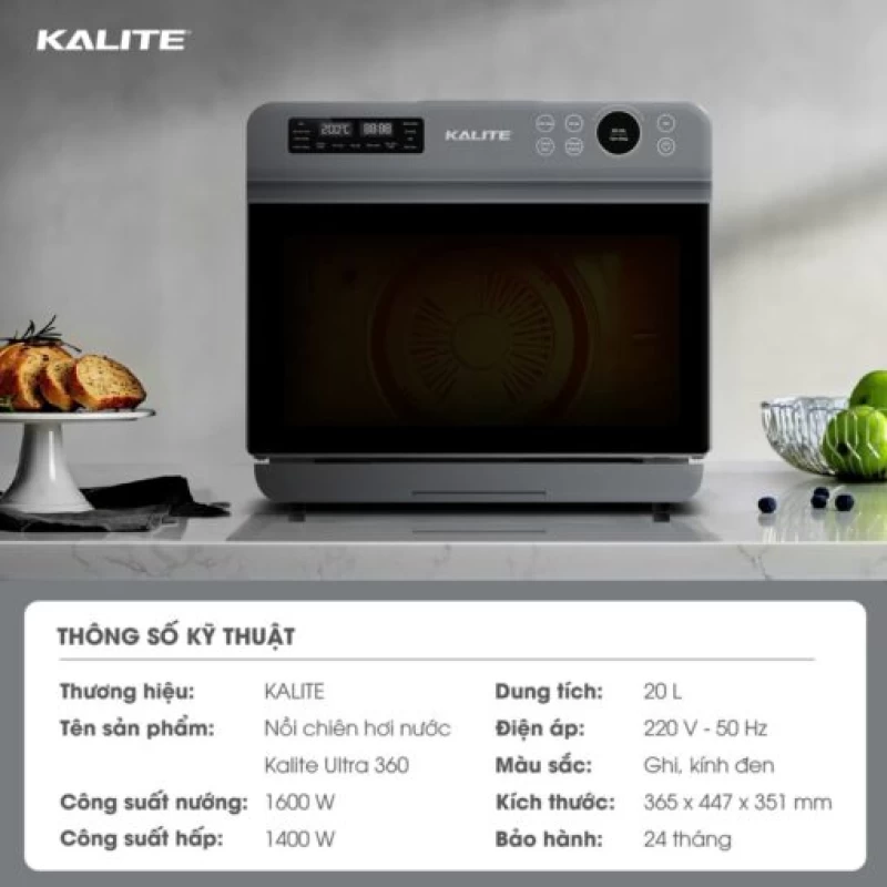 Nồi chiên hơi nước KALITE STEAM ULTRA 360, dung tích 20l, 4in, công nghệ SteamTech Fusion 360 - Ảnh 12