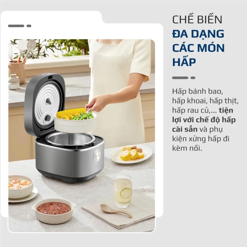Nồi Cơm Điện OLIVO RC86 Titanium – Lòng Nồi INOX 304 Chống Dính Tự Nhiên, Nấu Cơm Ngon, Thiết Kế Tinh Tế, Sang Trọng - Thumbnail 20