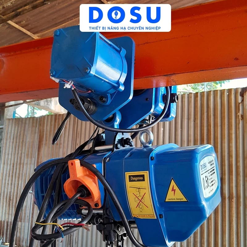 Pa lăng xích điện DOSU KKBB01-01 220V 1 tấn di chuyển - Thumbnail 2