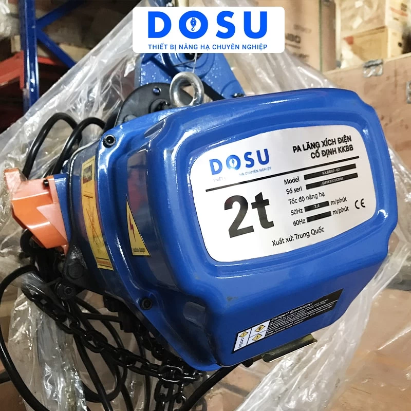 Pa lăng xích điện DOSU KKBB02-02 220V 2 tấn cố định - Ảnh 5