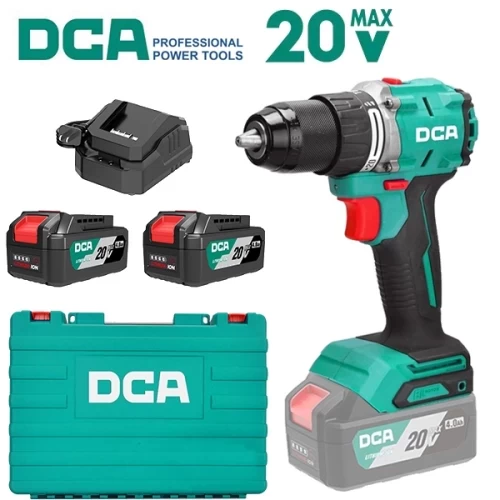 Máy Khoan Động Lực Dùng Pin DCA ADJZ2060i (TYPE EM) BLDC - Thân Máy, 2 Pin 20V 4ah, Sạc, Hộp Nhựa