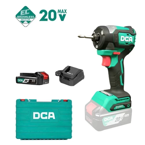 Máy Vặn Vít Dùng Pin DCA ADPL208 (TYPE ADM) BLDC - Thân Máy, 1 Pin 20V 2ah, Sạc, Hộp Nhựa