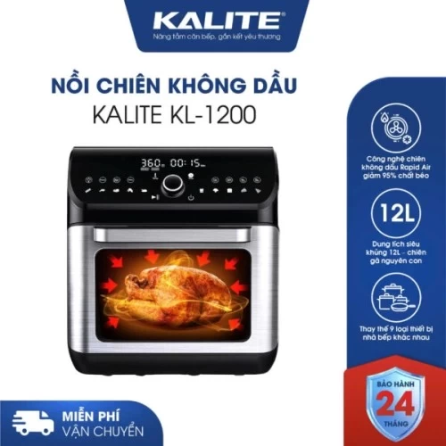 Nồi chiên không dầu KALITE KL-1200 12L giảm 95% chất béo